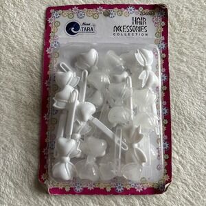 NWT Kids Bow Hair White Clear‎ New Tara Vintage Barrettes Coquette Clips 18 Pack